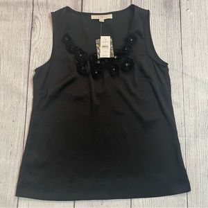 Loft Black Rosette Tank Size XS